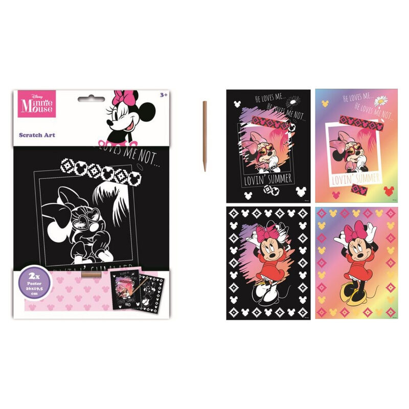 Set papeleria Scratch Art Minnie Disney