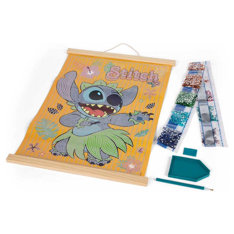 Marco madera pinta con diamantes Stitch Disney