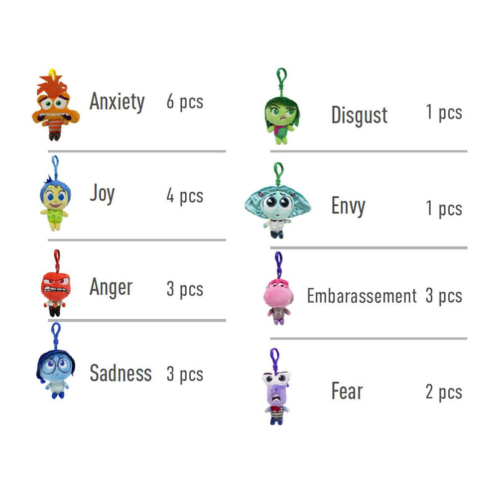 Llavero peluche Del Reves Disney Pixar surtido