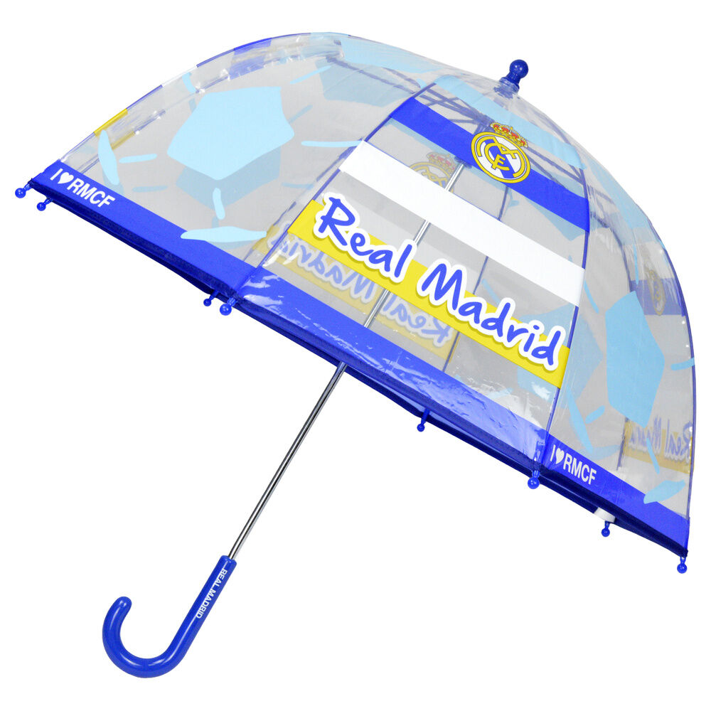 Paraguas manual burbuja transparente Real Madrid 48cm