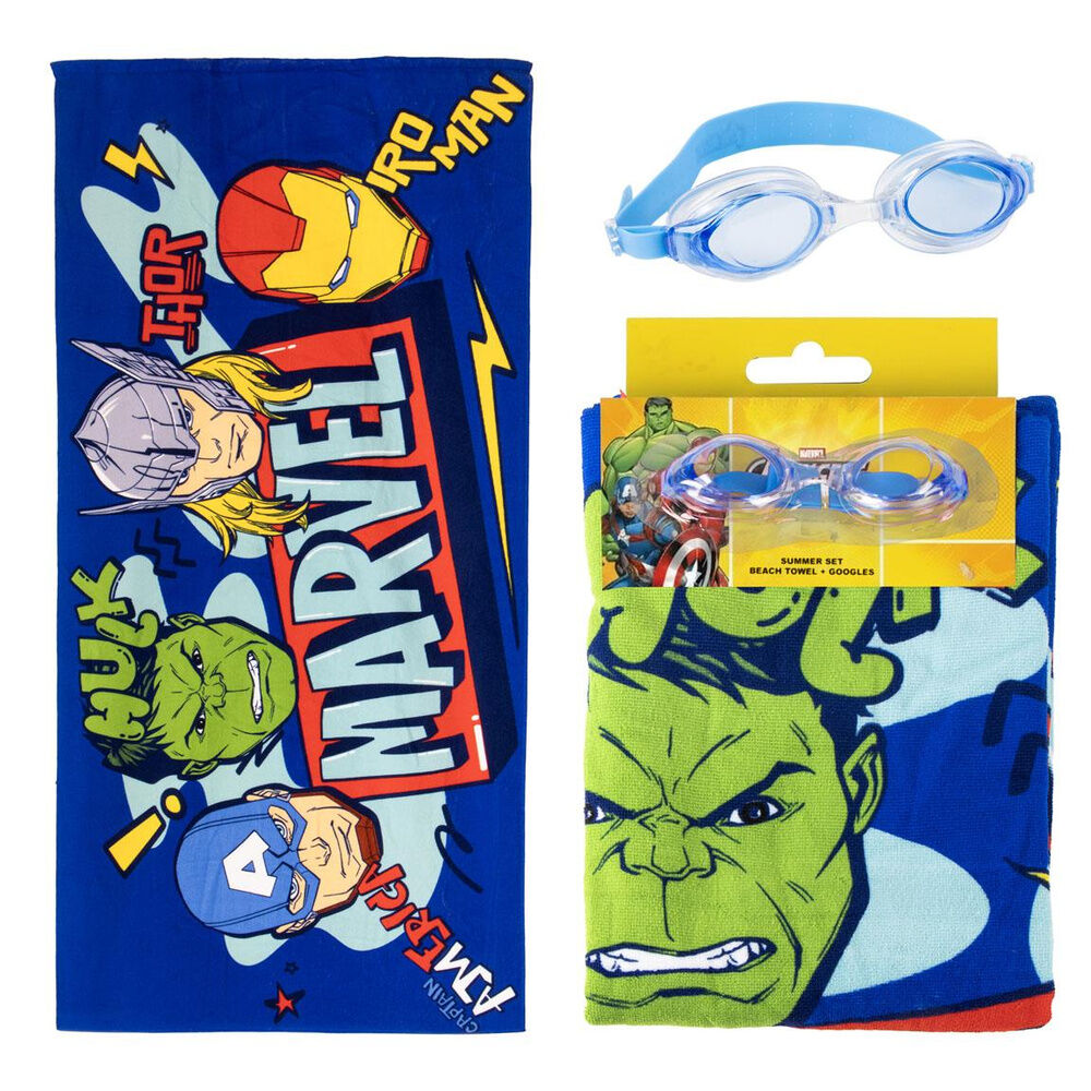 Set toalla + gafas natacion Los Vengadores Avengers Marvel