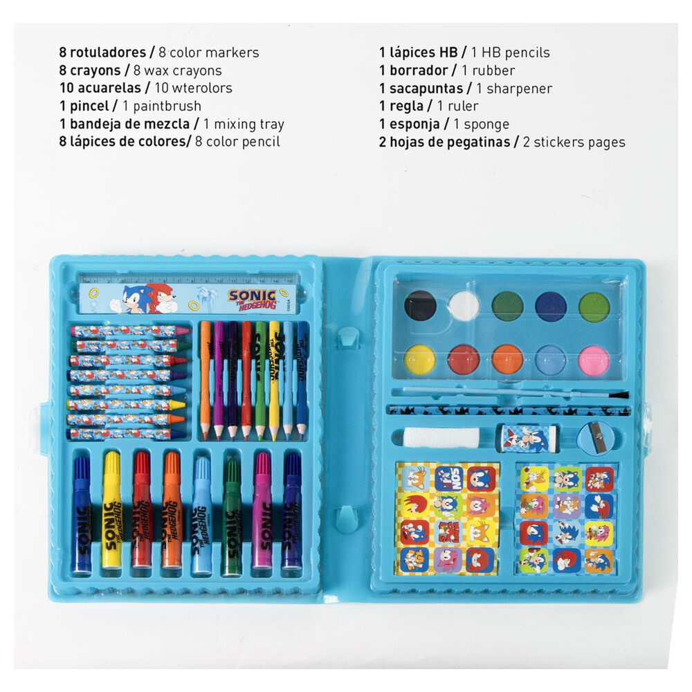 Estuche papeleria coloreable Sonic the Hedgehog