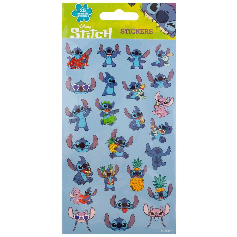 Pegatinas reutilizables Stitch Disney 25pzs