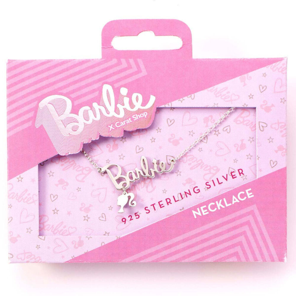 Colgante Nombre Logo Silhouette Barbie plata