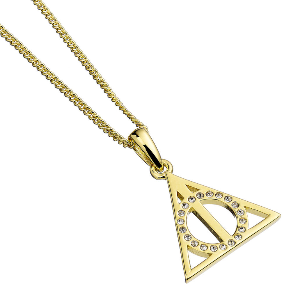 Colgante Deathly Hallows Harry Potter plata baño oro