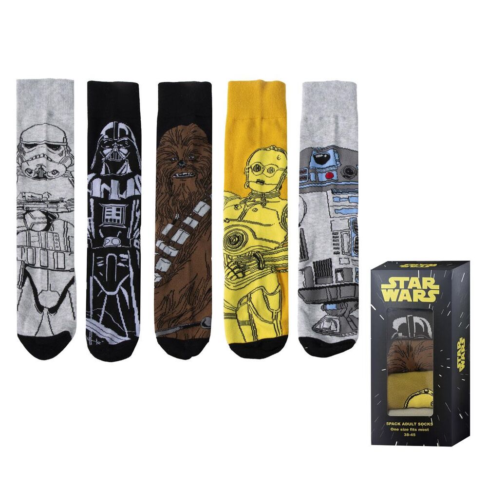 Blister 5 pares calcetines Star Wars adulto