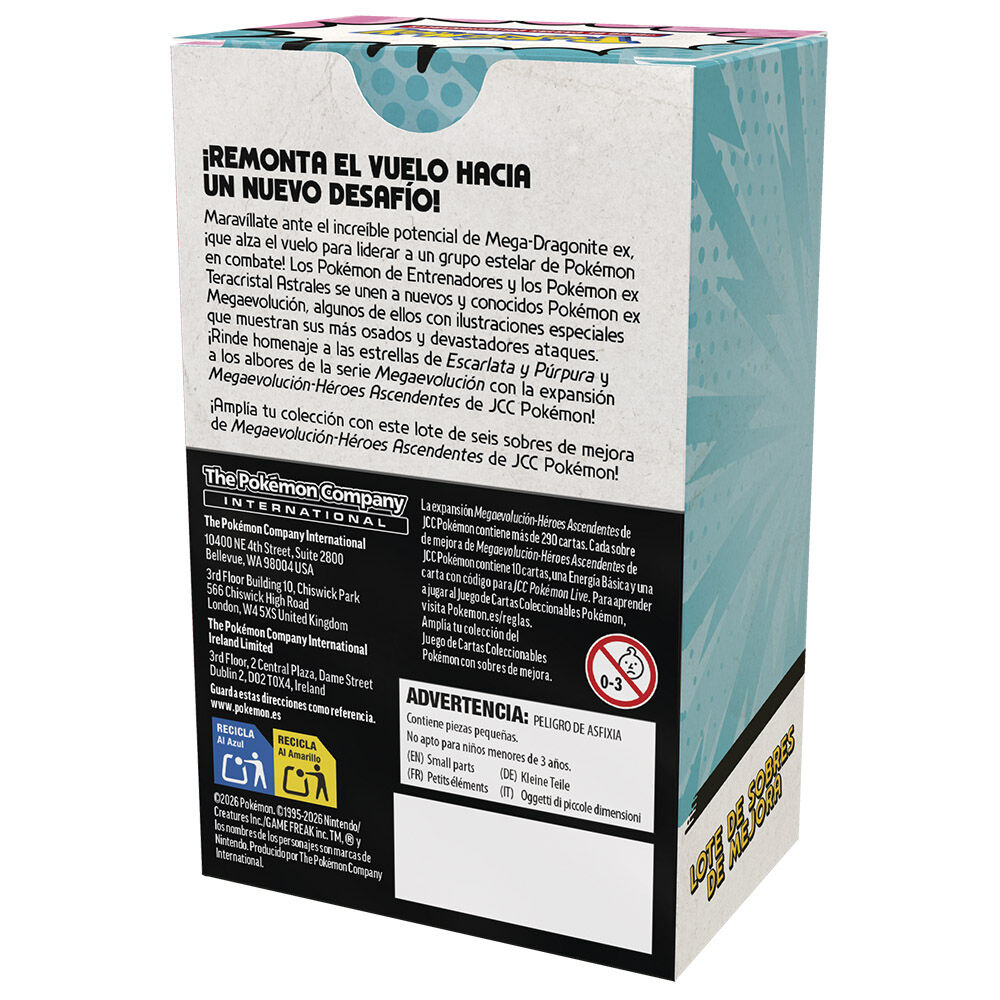 Juego de cartas Booster Bundle Heroes Ascendentes 2.5 Megaevolucion Pokemon español