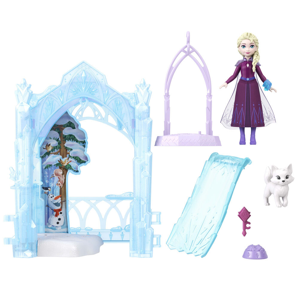 Muñeca Elsa Escondite Helado de Animales Frozen Disney