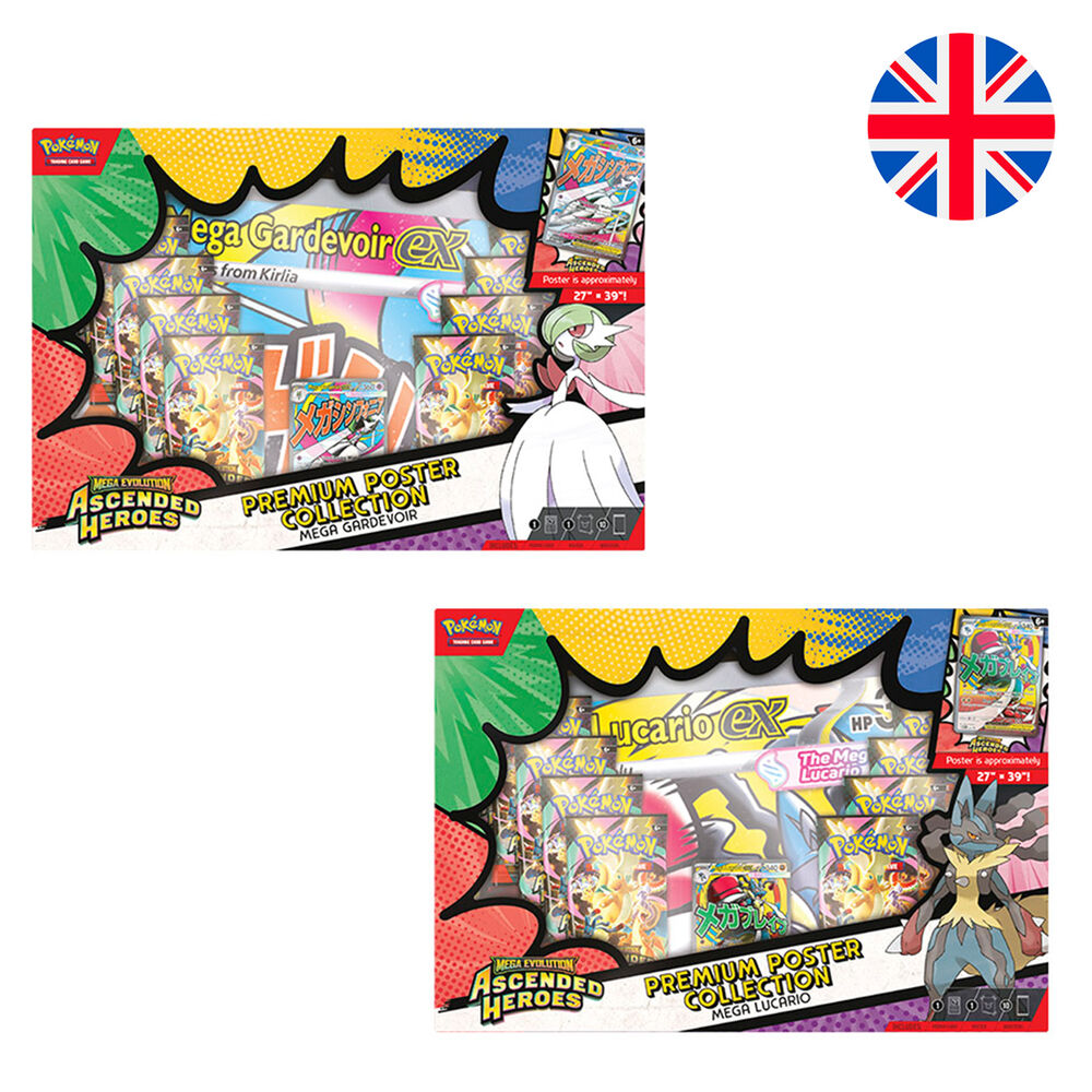 Blister cartas Premium Poster Collection Heroes Ascendentes Pokemon surtido ingles