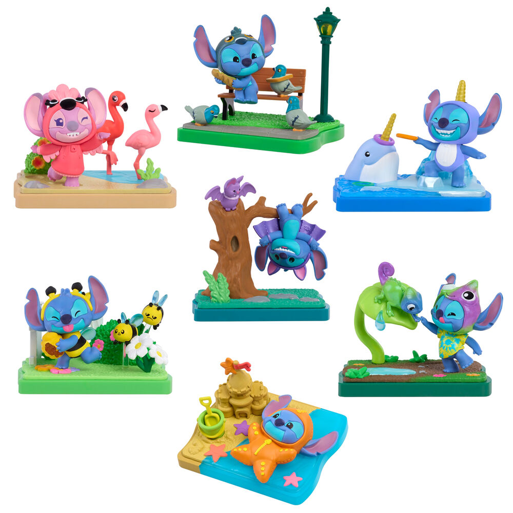 Capsula sorpresa figura escenario Goes Wild Stitch Disney surtido