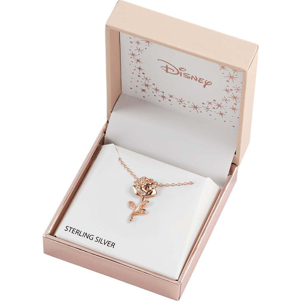 Colgante Rosa La Bella y la Bestia Disney plata