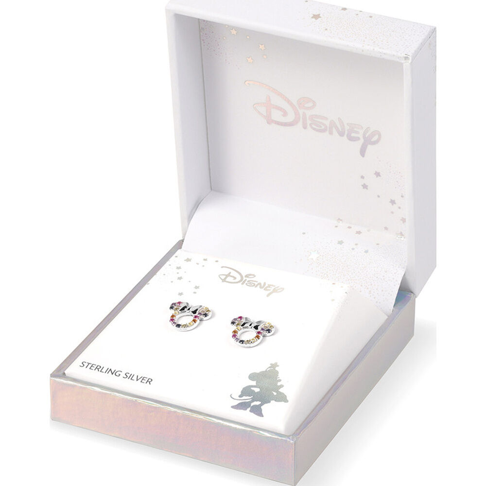 Pendientes Rainbow Minnie Disney plata