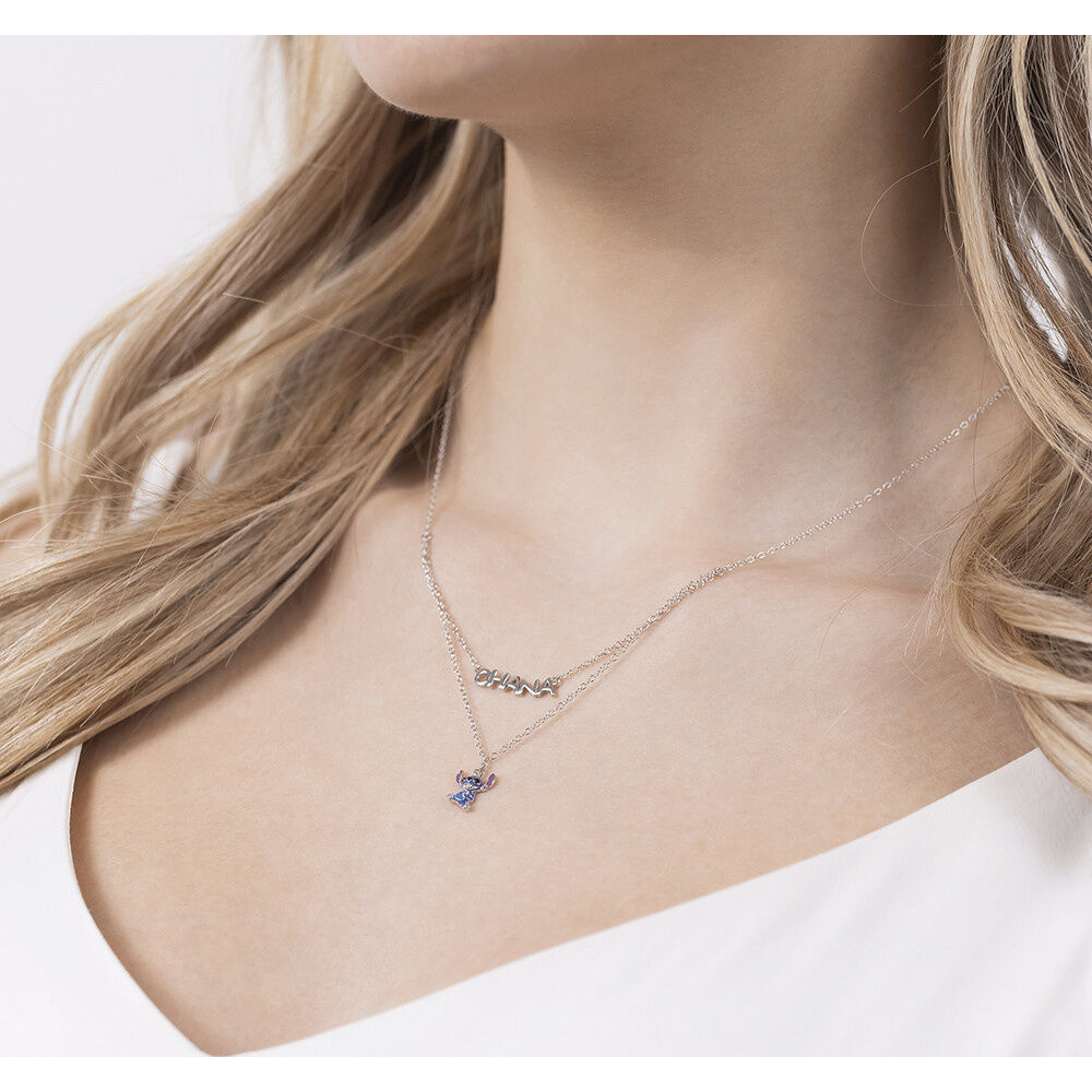 Colgante Ohana Stitch Disney plata