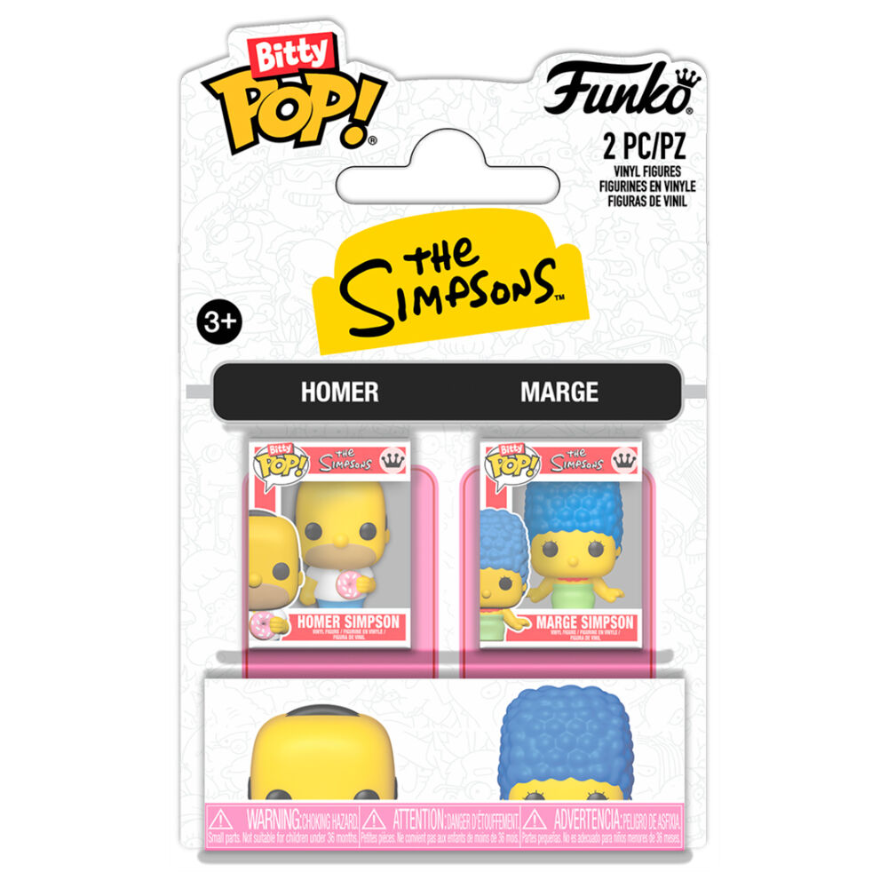 Blister 2 figuras Bitty POP Los Simpsons Homer & Marge