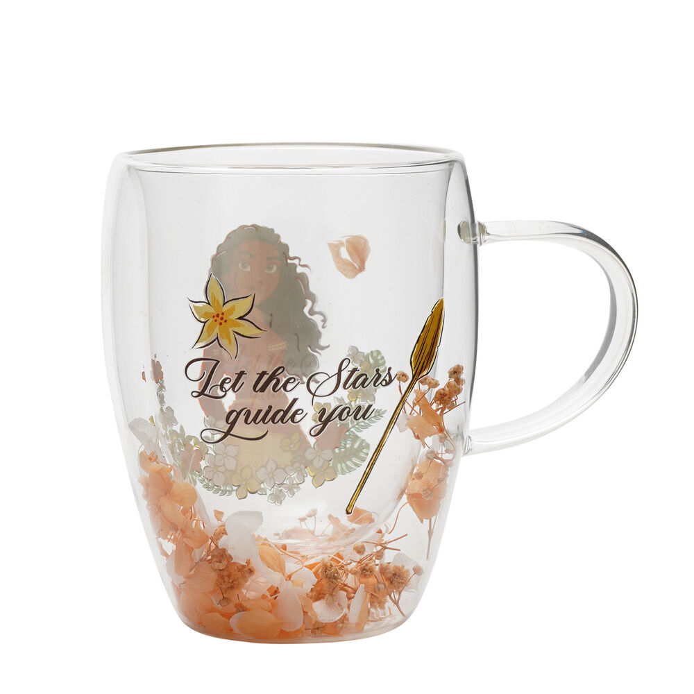Taza cristal flores secas Vaiana Moana Princesas Disney