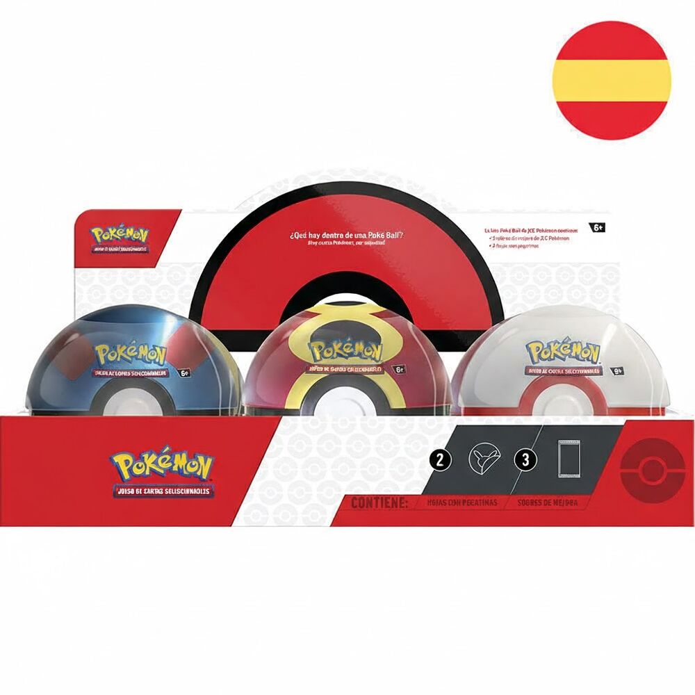 Lata Pokeball juego cartas coleccionables Pokemon español surtido
