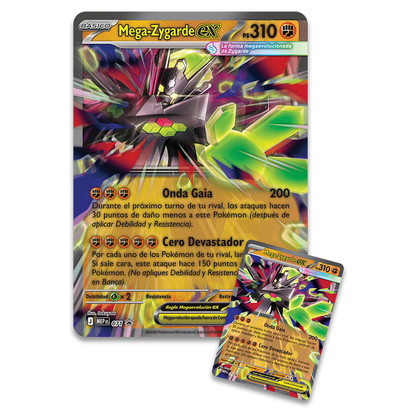 Blister juego cartas Premium Ex Mega-Zygarde Pokemon español