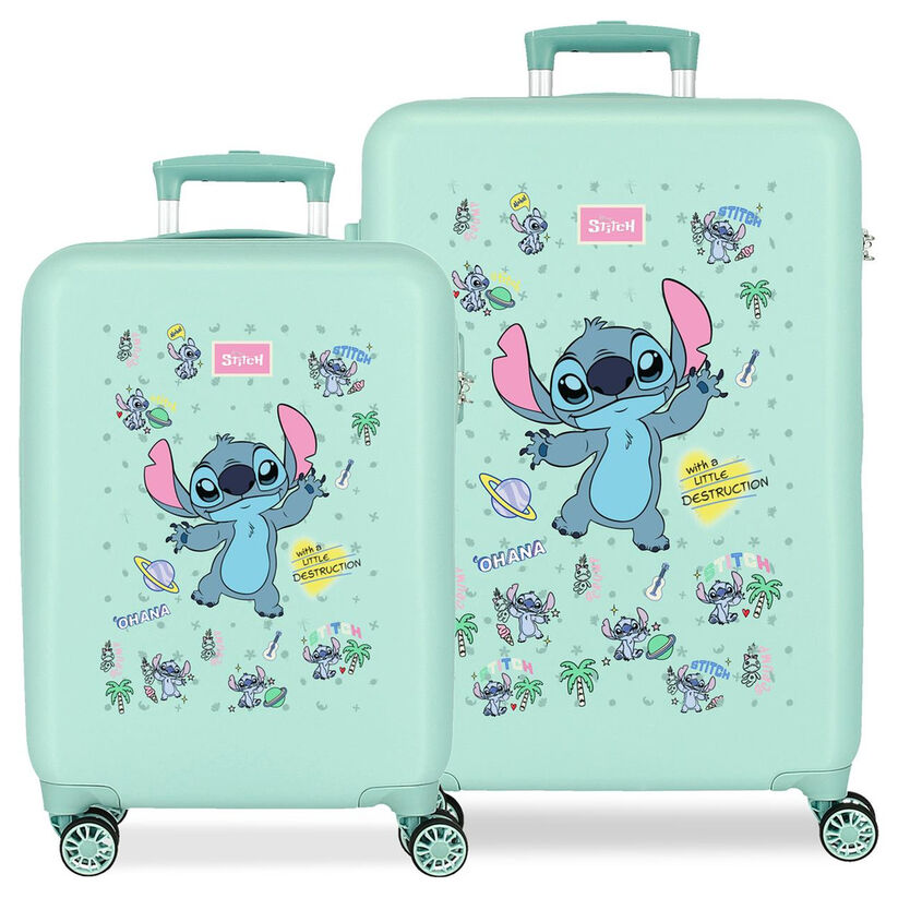 Set 2 maletas trolley ABS Little Destrution Stitch Disney 55/65cm