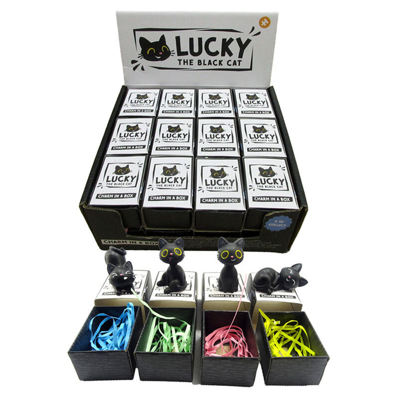 Amuleto en Caja Gato Negro surtido