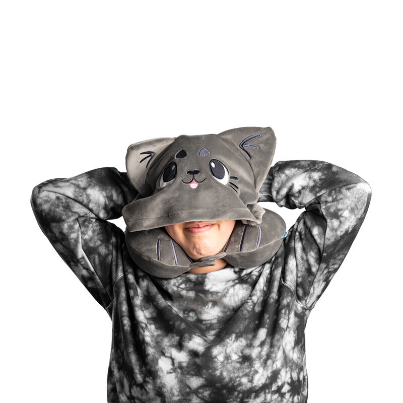 Almohada viaje capucha Gatos Beans & Co Hoodeazzz