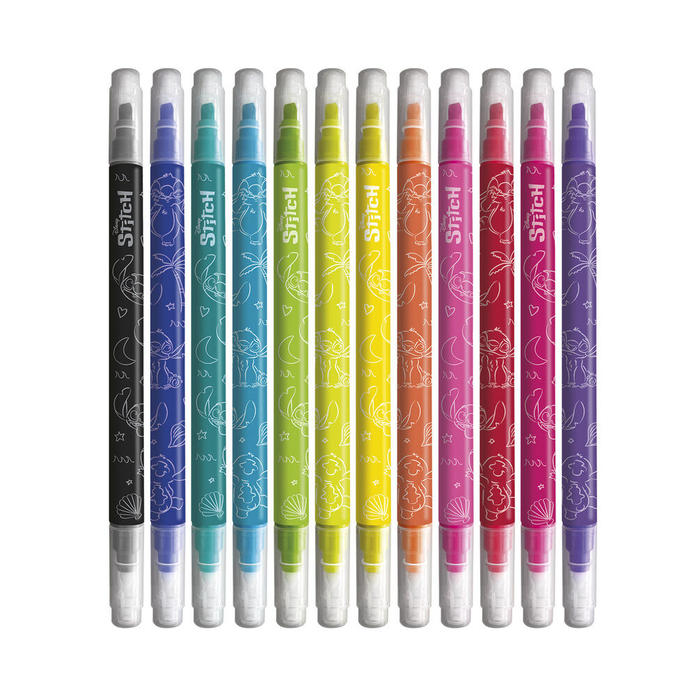 Set 12 rotuladores borrables Stitch Disney