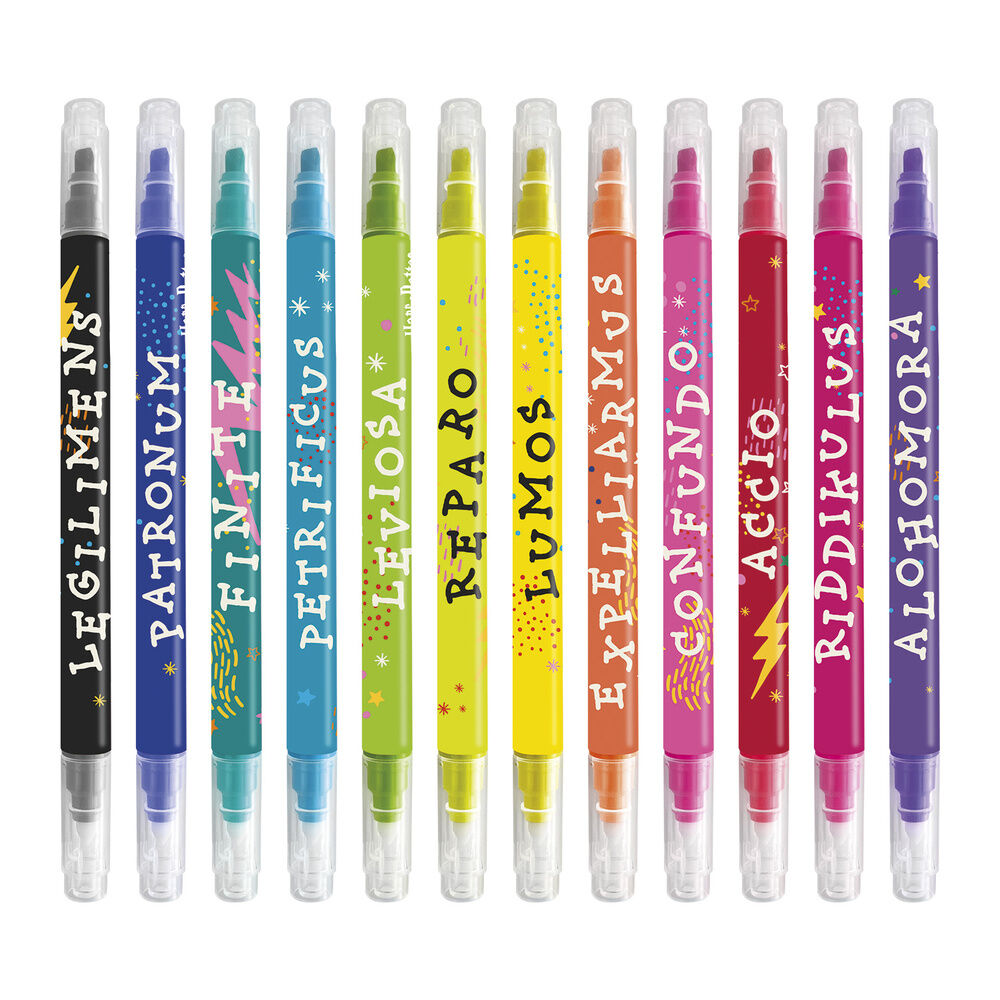 Set 12 rotuladores borrables Hechizos Harry Potter