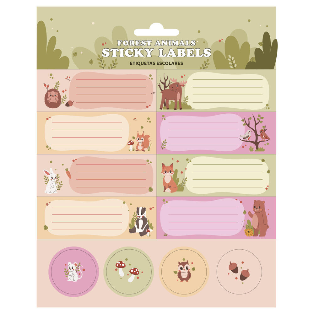 Etiquetas adhesivas Animales Bosque