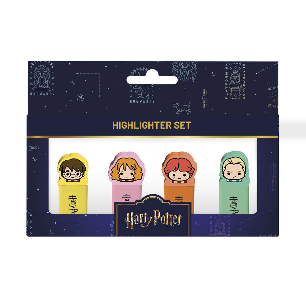 Set 4 subrayadores topper Harry Potter