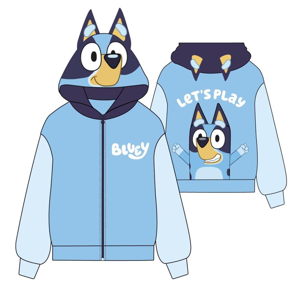 Sudadera capucha cremallera Bluey