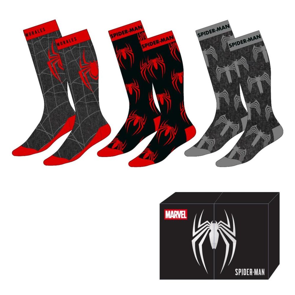 Set 3 pares calcetines Spiderman Marvel adulto surtido