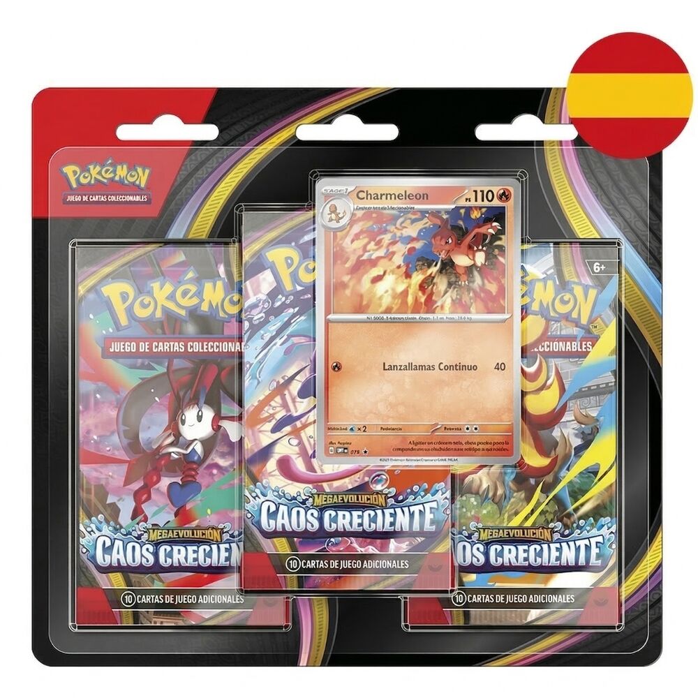 Blister 3 sobres cartas Caos Creciente Megaevolucion Pokemon español
