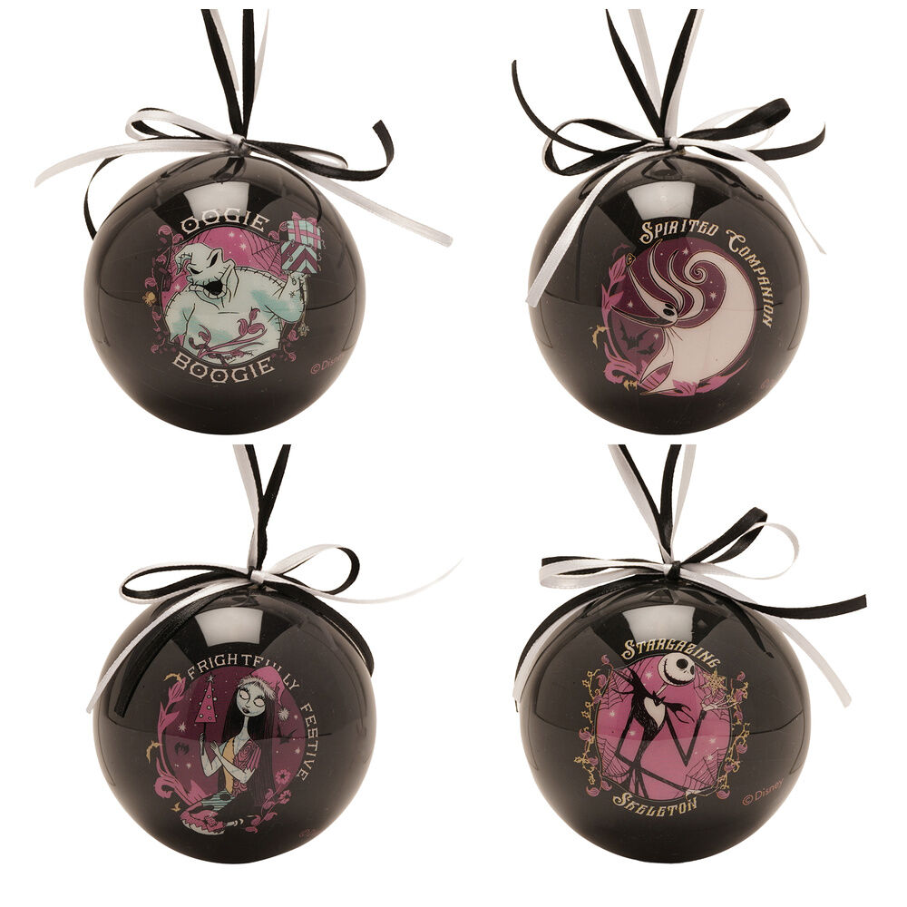 Set 4 bolas Navidad Pesadilla Antes de Navidad Disney