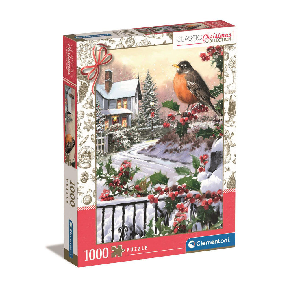 Puzzle Robin And Holly Bushes Christmas Collection 1000pzs