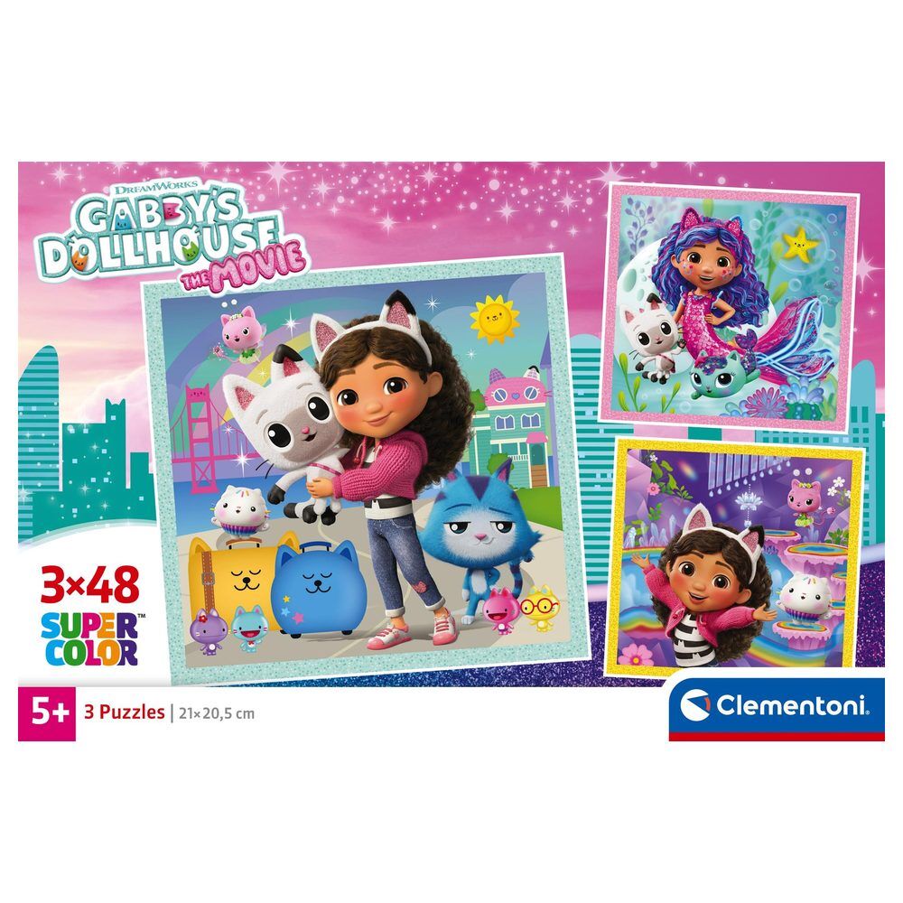 Puzzle La Casa de Muñecas de Gabby 3x48pzs