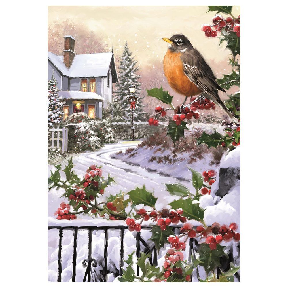 Puzzle Robin And Holly Bushes Christmas Collection 1000pzs