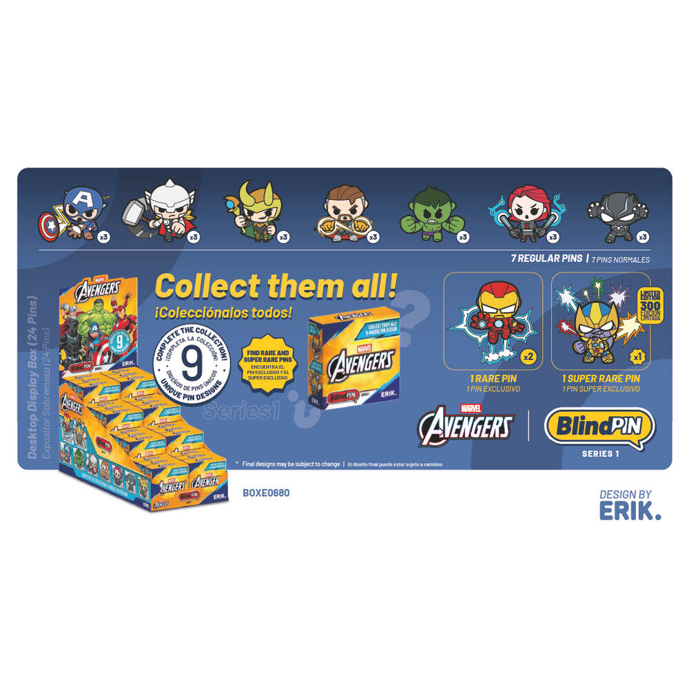 Pin misterioso coleccionable Los Vengadores Avengers Marvel BlindPIN
