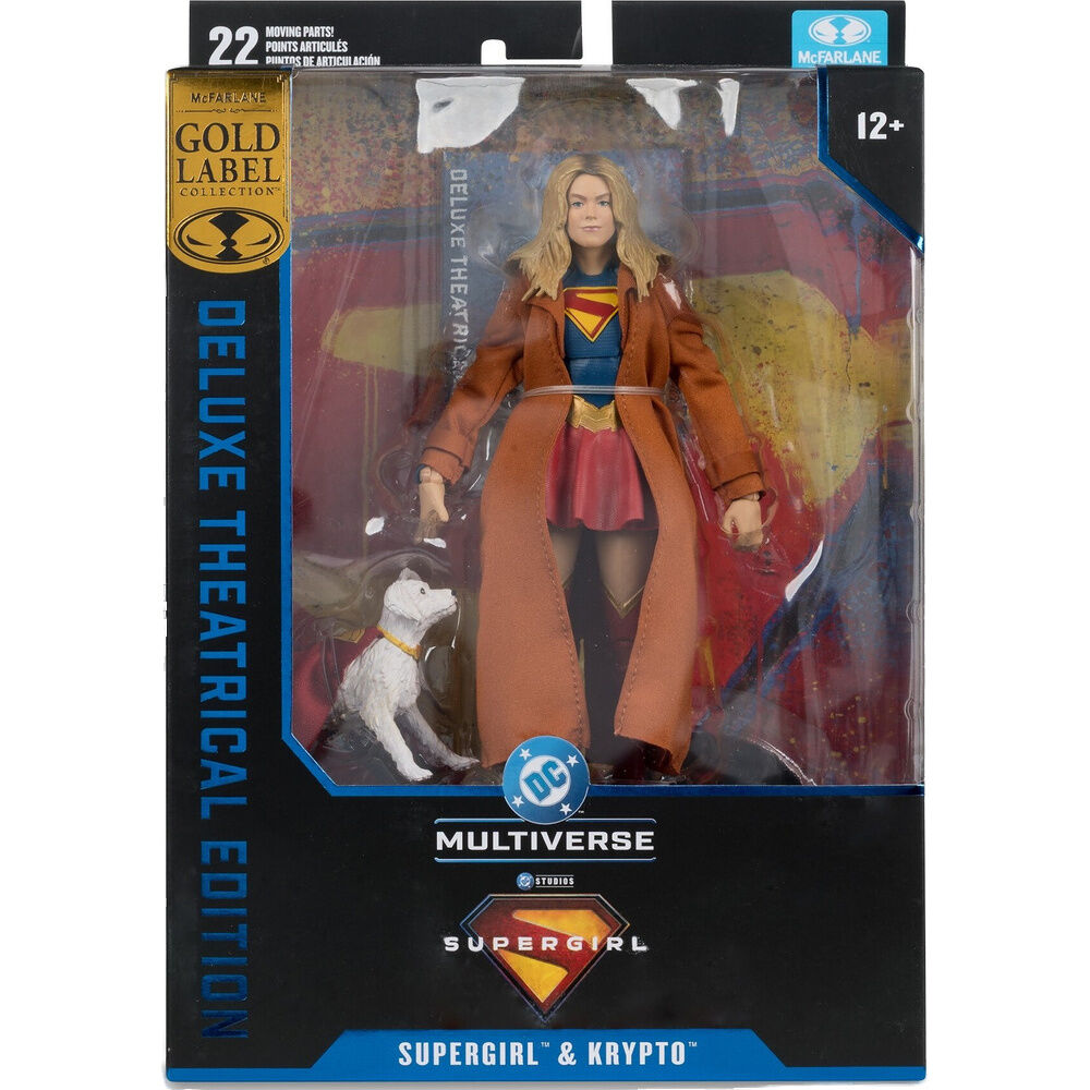 Figura Supergirl & Kripto Gold Label Collection Deluxe Theatrical Edition Supergirl DC Comics 18cm