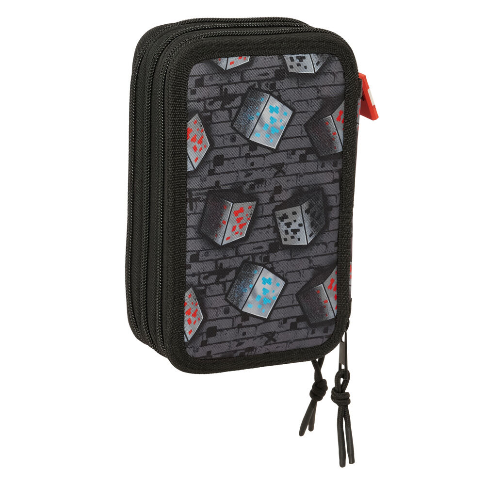 Plumier Graffiti Minecraft triple 37pzs