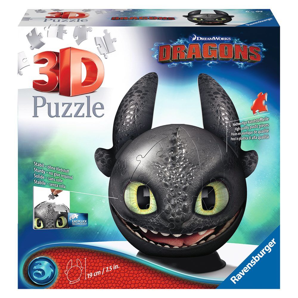 Puzzle Ball 3D Desdentado Como Entrenar a tu Dragon 72pzs