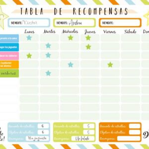 Tabla de recompensas infantil