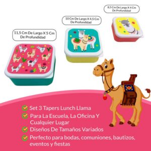 Set 3 tapers lunch llama