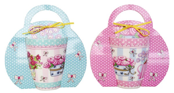 Set 12 tazas flores presentada en original