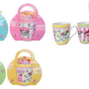 Set 12 tazas flores presentada en original