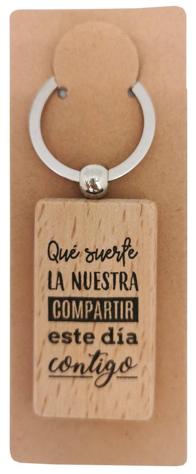 Llavero madera «suerte la nuestra»