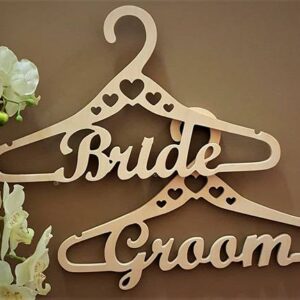 Set 2 perchas madera boda