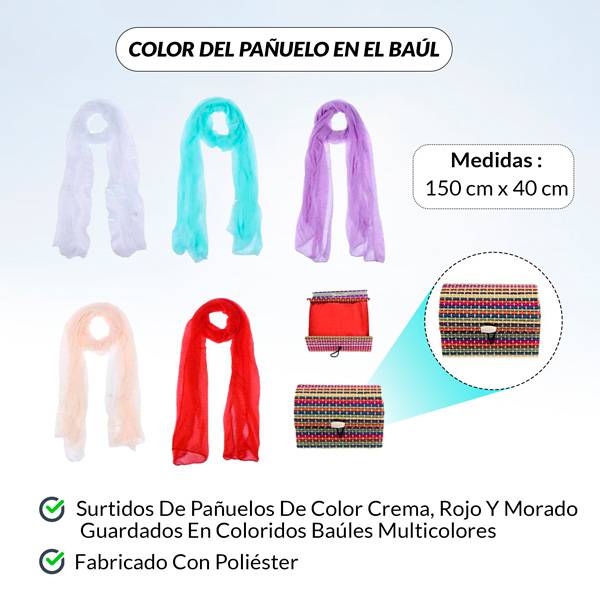 Pañuelo "colorful" presentado en baúl de regalo - Imagen 9