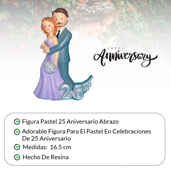 Figura pastel 25 aniversario abrazo
