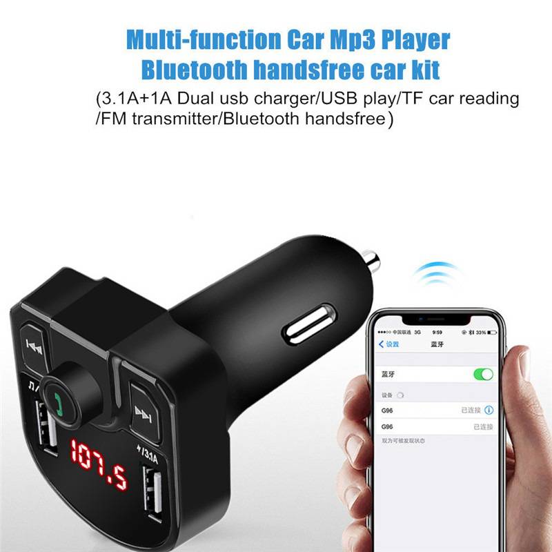 Cargador mp3 coche multifunción bluetooth en caja