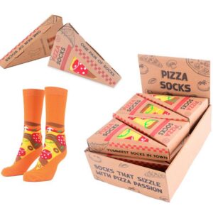 Calcetines pizza en caja de regalo