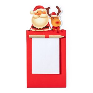 Iman con bloc de notas navidad